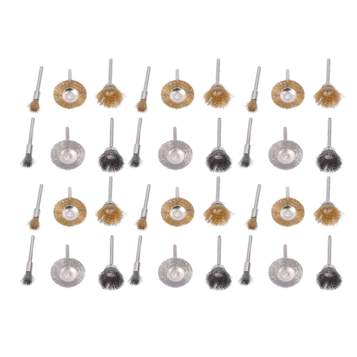 36PCs set Wire Polishing Wheel Pen Flat Bowl Shaped Steel Wire Wheel Brush Kit Accessories