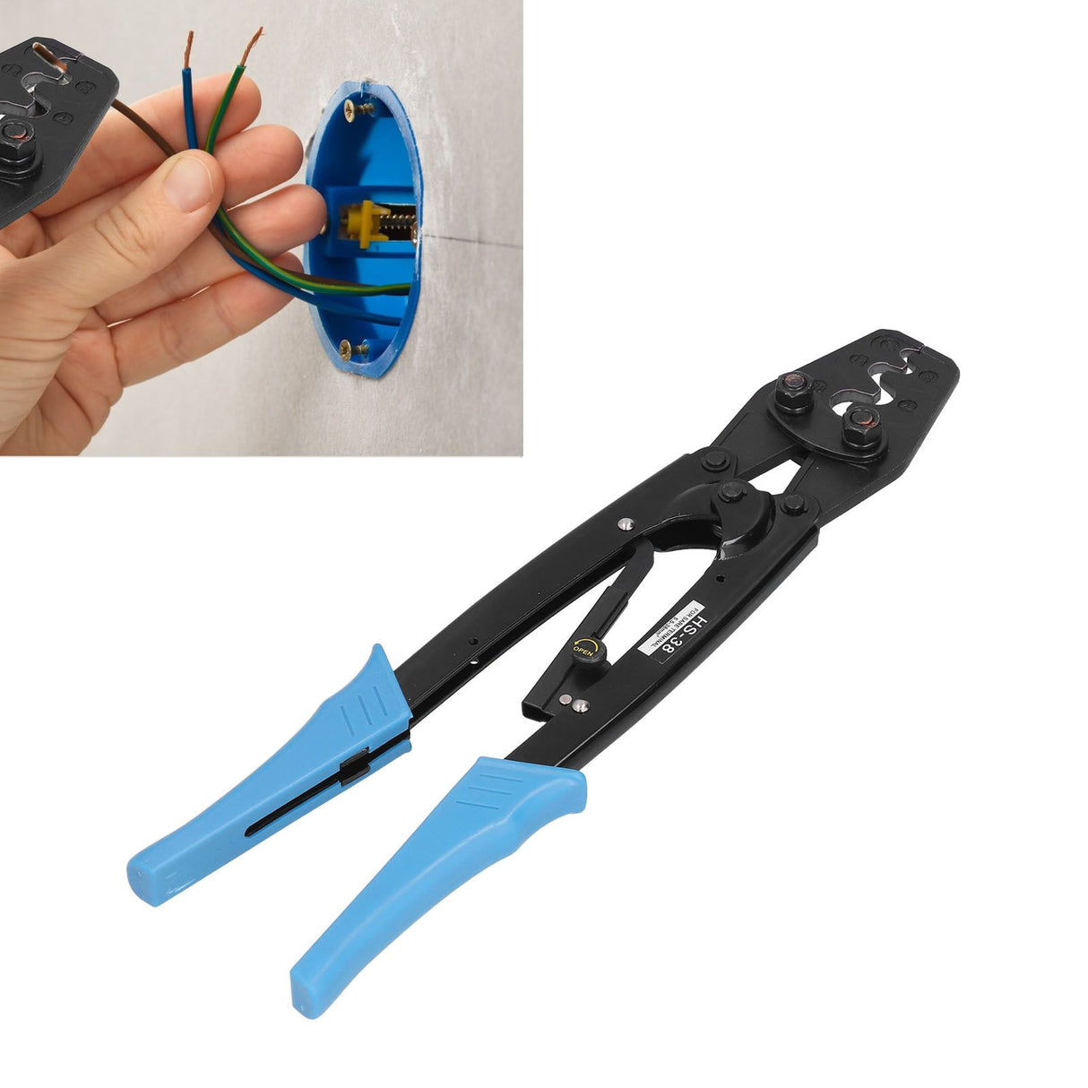 Labor Saving Crimping Pliers Bare Terminal Wire Rope Crimping Tool 5.5-38mm for Home Improvement
