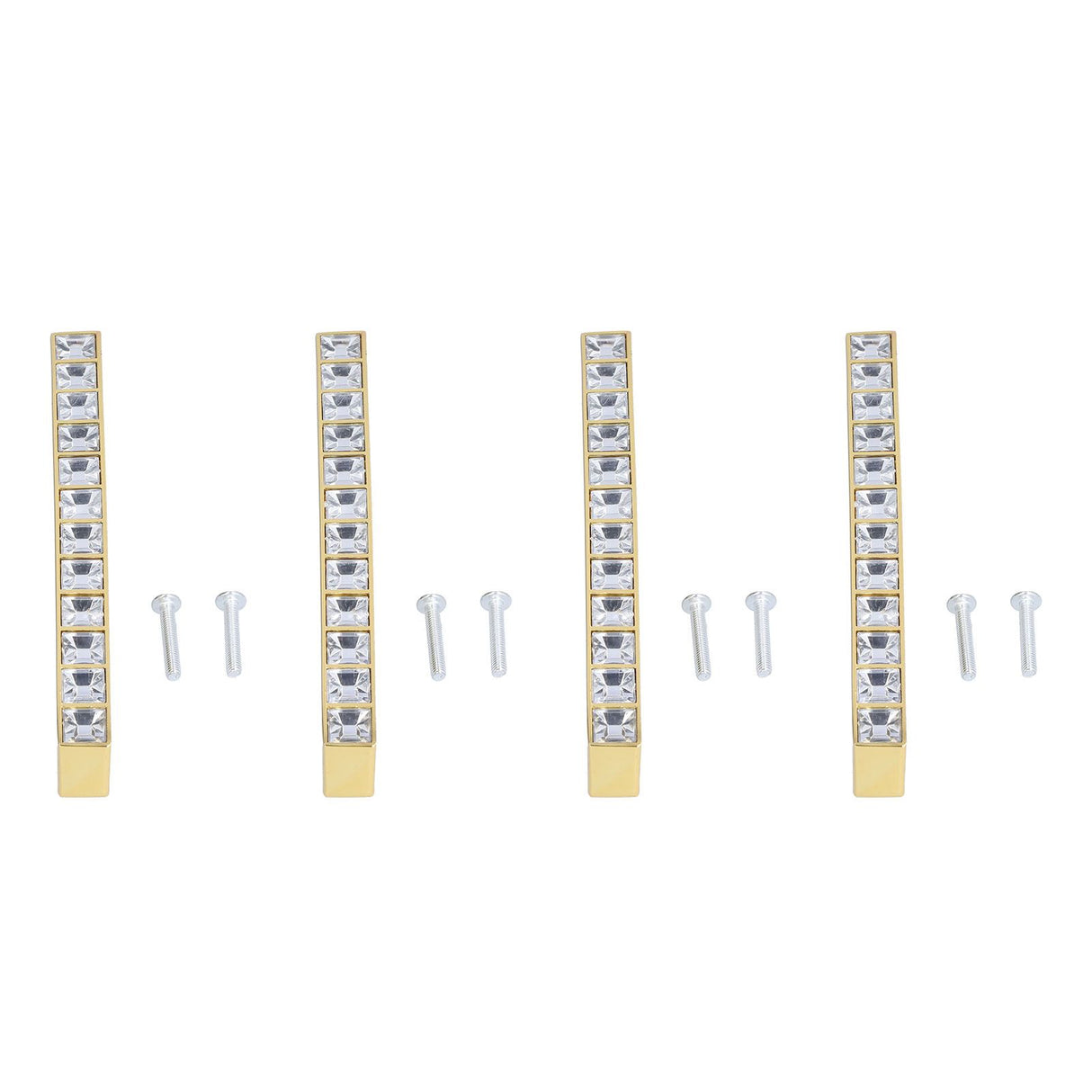 4Pcs/set Crystal Handle Modern Cabinet Door Diamonds Double Hole Pitch 128mm Drawer Knob