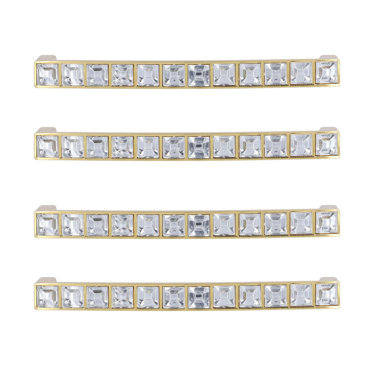 4Pcs/set Crystal Handle Modern Cabinet Door Diamonds Double Hole Pitch 128mm Drawer Knob