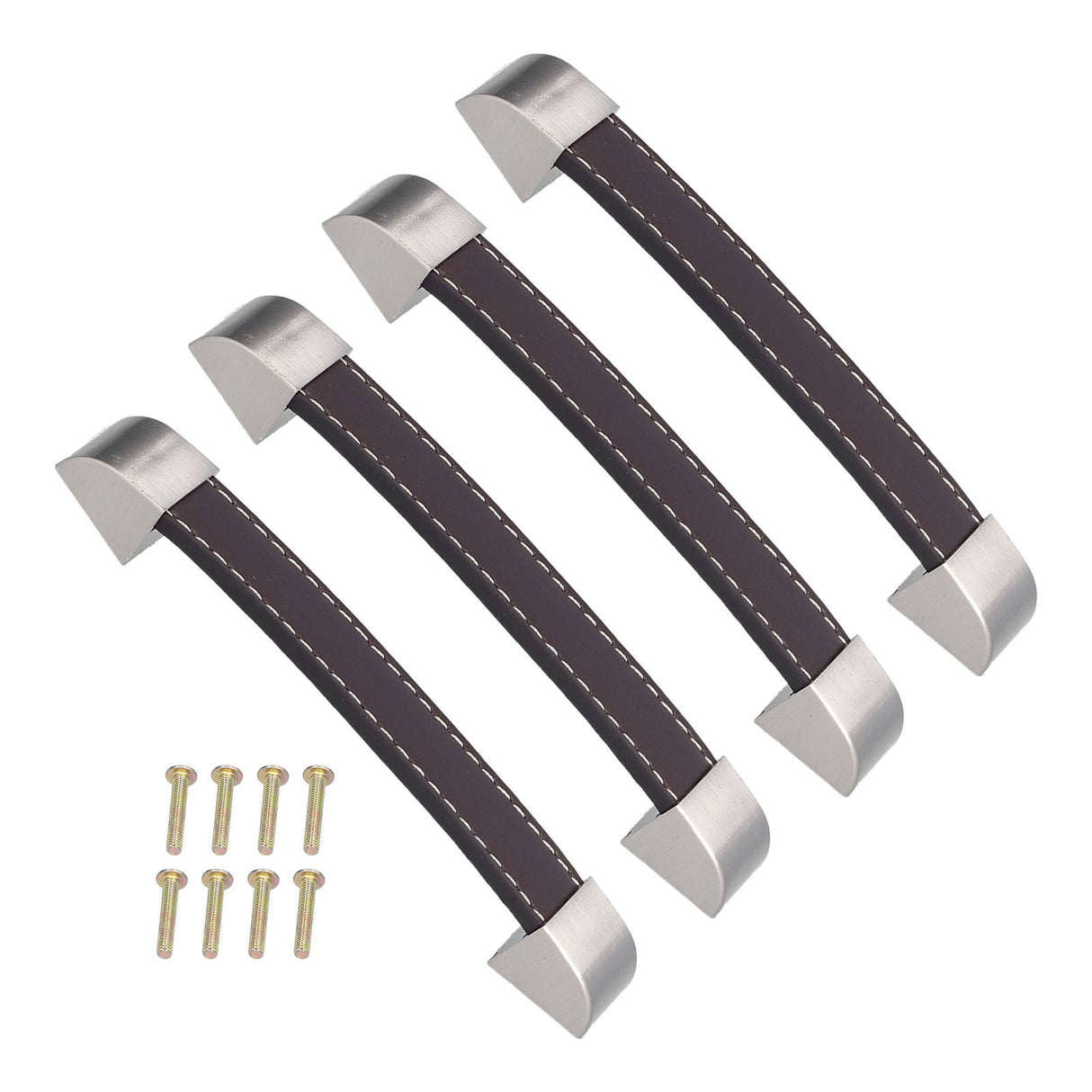 4 Set Furniture Handle Brown Rectangular Drawer Pull for Cabinet Side Doors Luggage