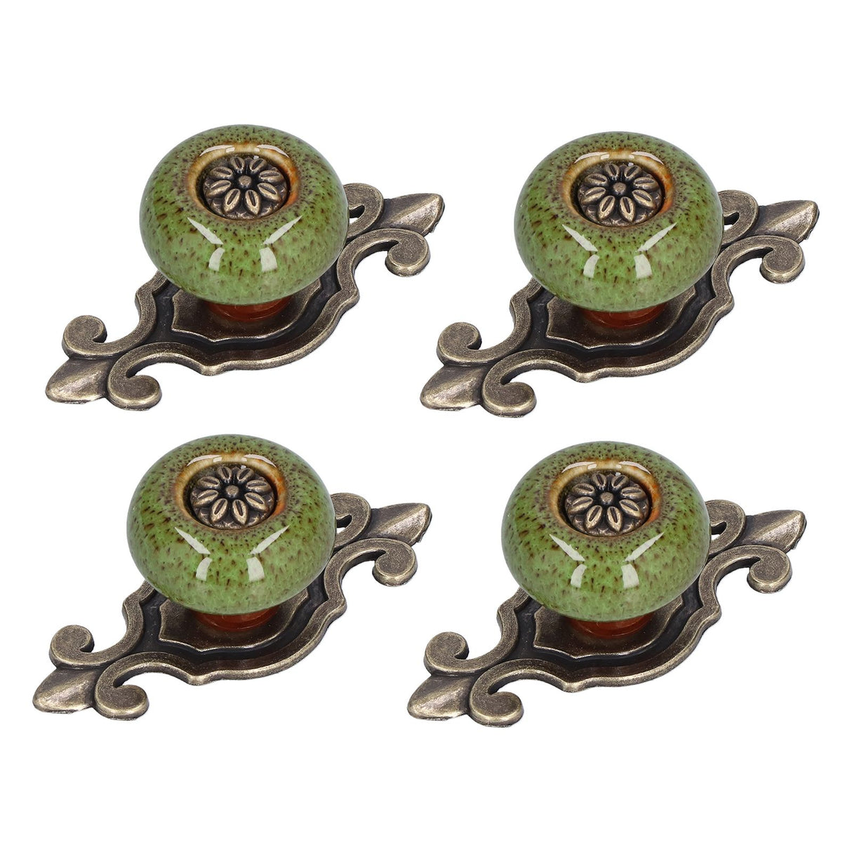4 Sets Furniture Handle Zinc Alloy Cabinet Door Drawer Handle Exquisite Furniture AccessoriesGreen