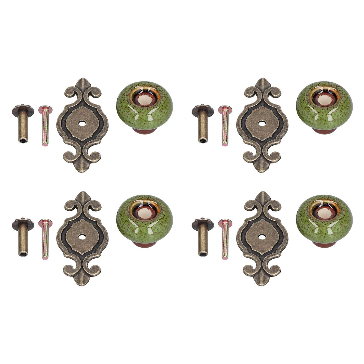 4 Sets Furniture Handle Zinc Alloy Cabinet Door Drawer Handle Exquisite Furniture AccessoriesGreen