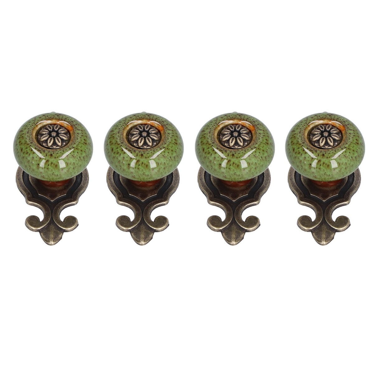 4 Sets Furniture Handle Zinc Alloy Cabinet Door Drawer Handle Exquisite Furniture AccessoriesGreen