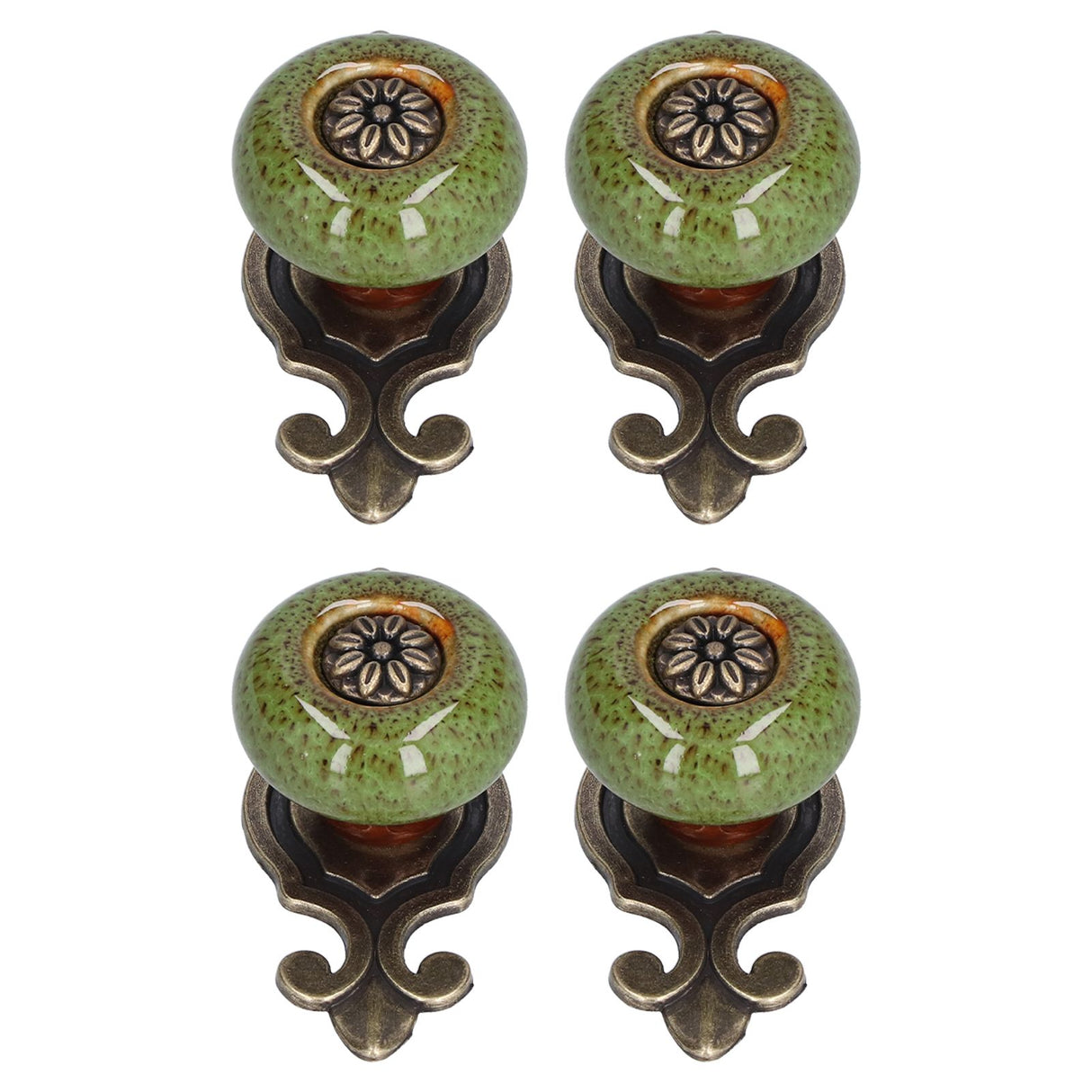 4 Sets Furniture Handle Zinc Alloy Cabinet Door Drawer Handle Exquisite Furniture AccessoriesGreen