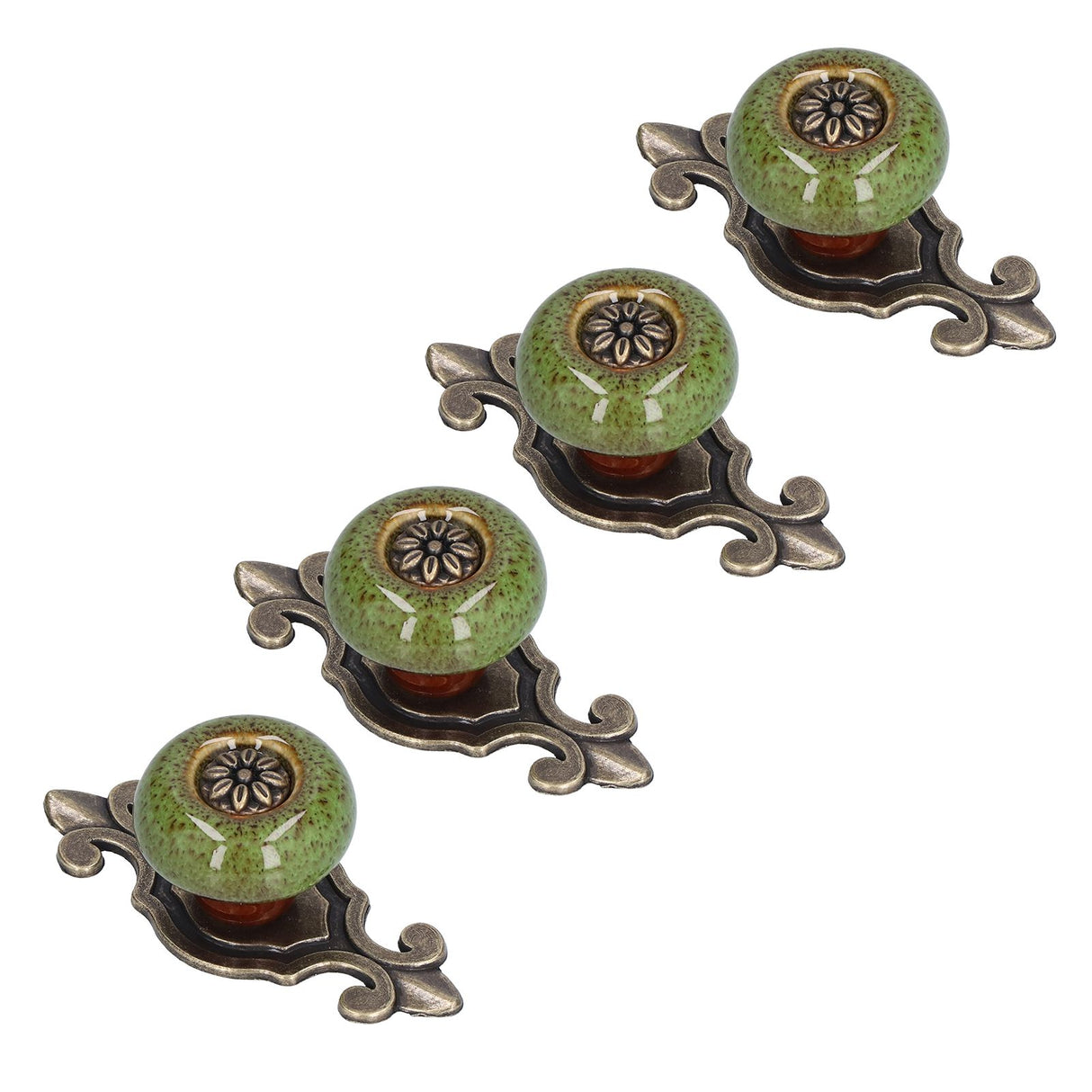 4 Sets Furniture Handle Zinc Alloy Cabinet Door Drawer Handle Exquisite Furniture AccessoriesGreen