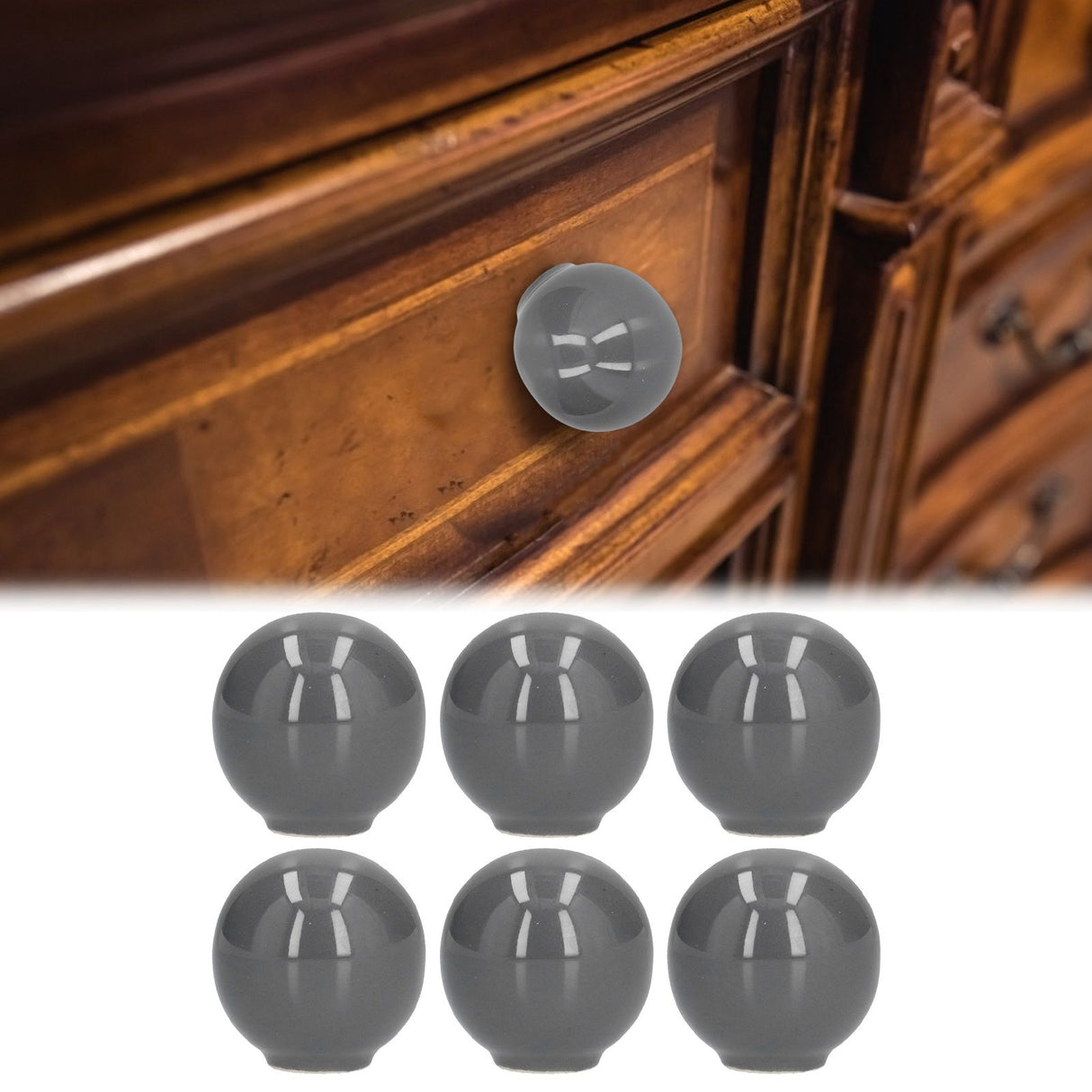 Cabinet Knobs No Fading Beautiful Exquisite DIY Zinc Alloy Modern Simple Drawer KnobsGrey