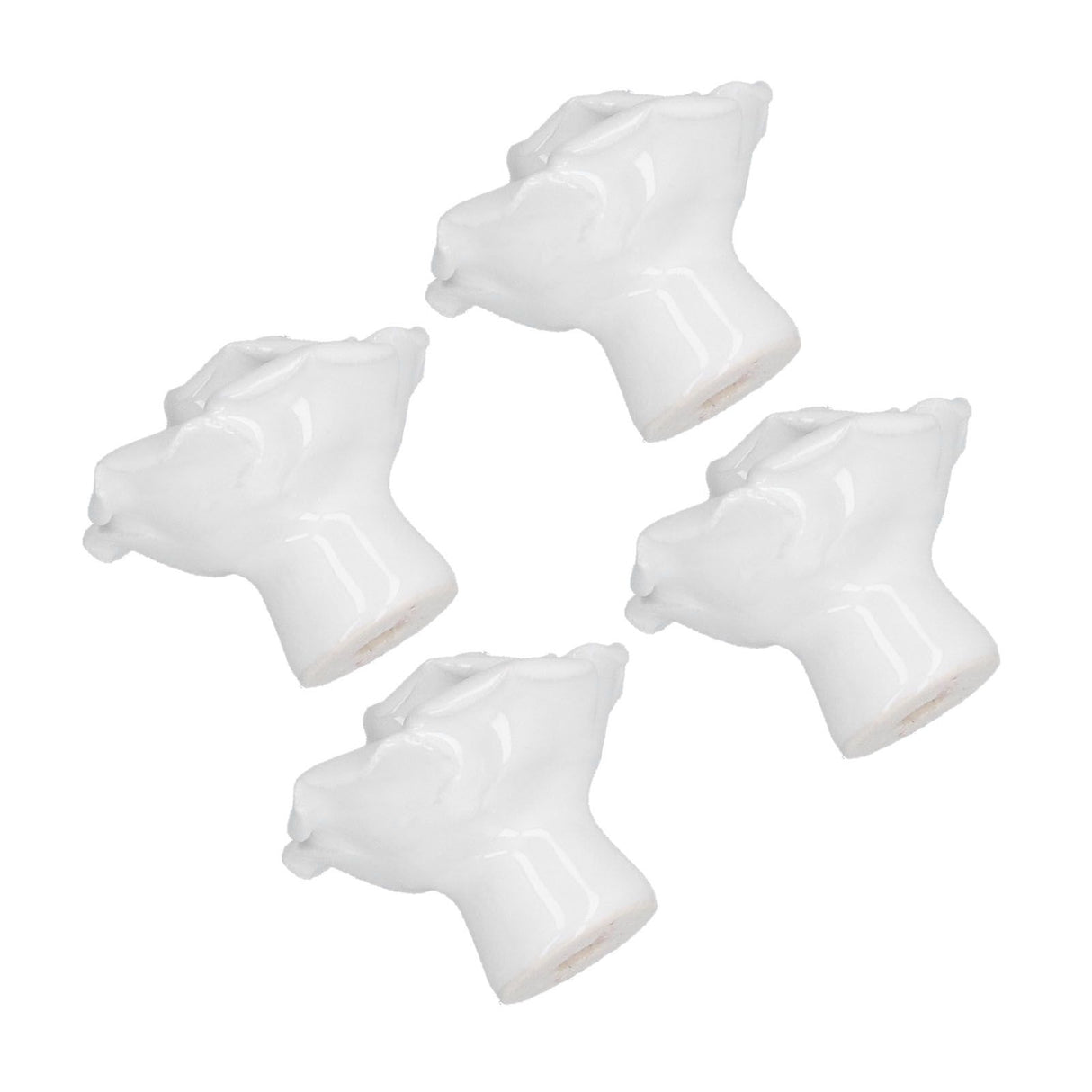 4 Set Rose Shaped Handle Modern Ceramic Cabinet Knob for Home Living Room BedroomWhite