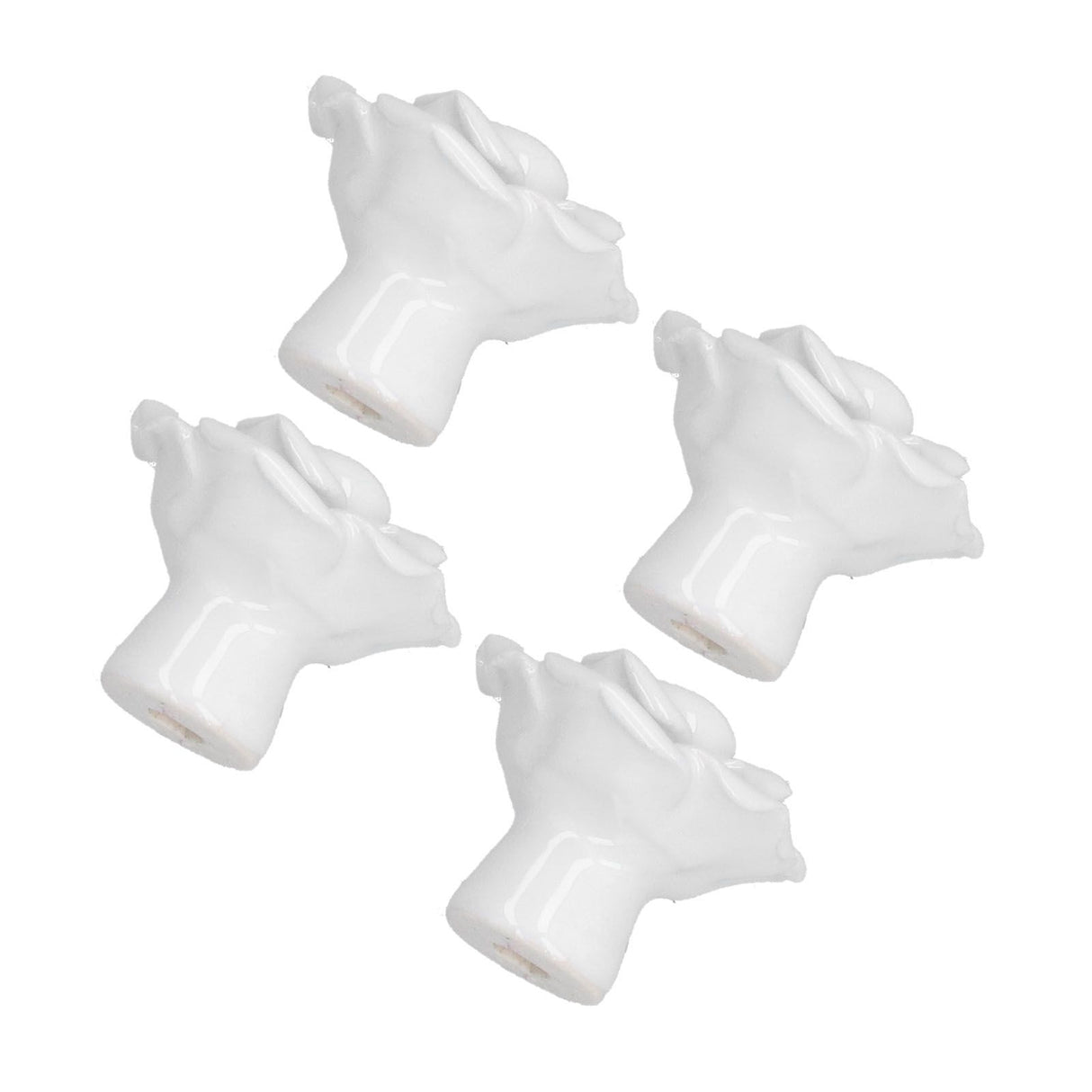 4 Set Rose Shaped Handle Modern Ceramic Cabinet Knob for Home Living Room BedroomWhite