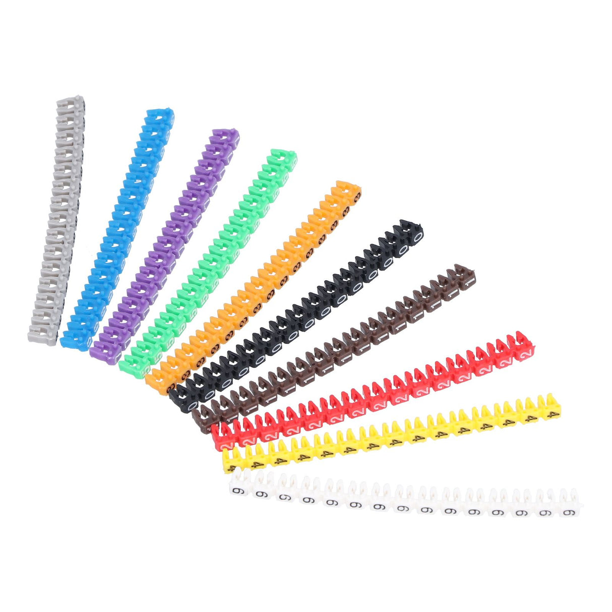 Clip On Cable Marker Waterproof Cable Identification Tube Colorful 0‑9 Number Wire Label Tube Wire Marker