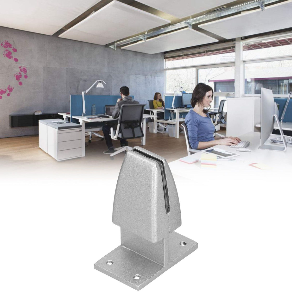 4pcs Desk Screen Baffle Clamp T Type Aluminum Alloy Silver Desktop Partition Bracket Holder for Office Classroom