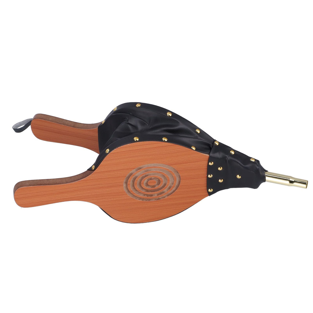 Wood Fireplace Bellows Large Wood Air Blower Cast Nozzle with Hanging Strap for Outdoor Camping BBQ