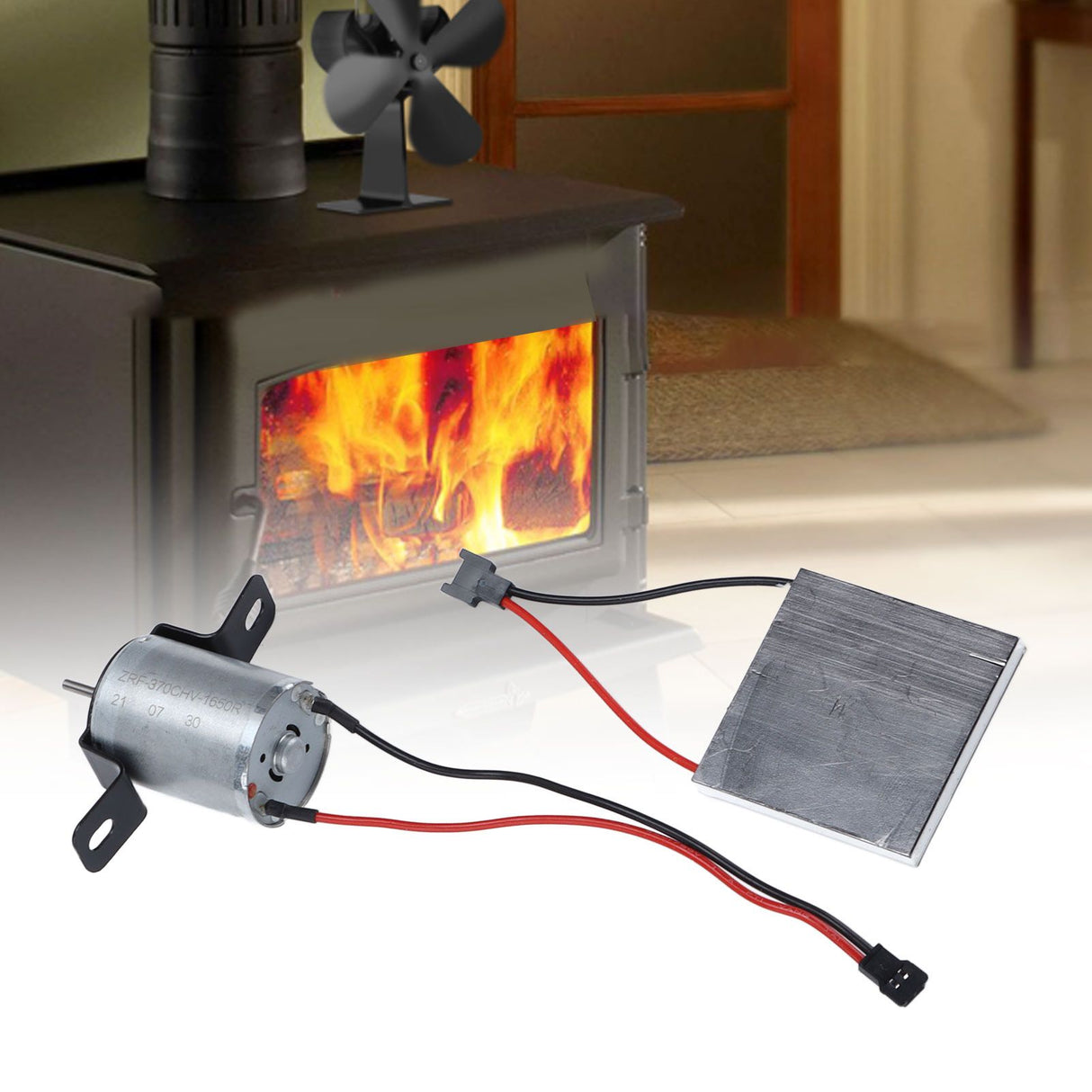 Universal Fireplace Fan Generator Sheet Motor Set Heat Powered Fan Accessory Part for Home Use