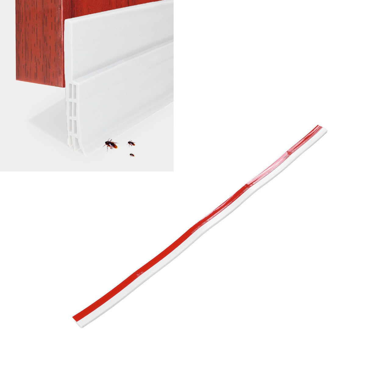 Door Sealing Tape Windproof Dustproof Soundproof Silicone Rubber Sealing Strip for Within 23mm Sealing GapsWhite