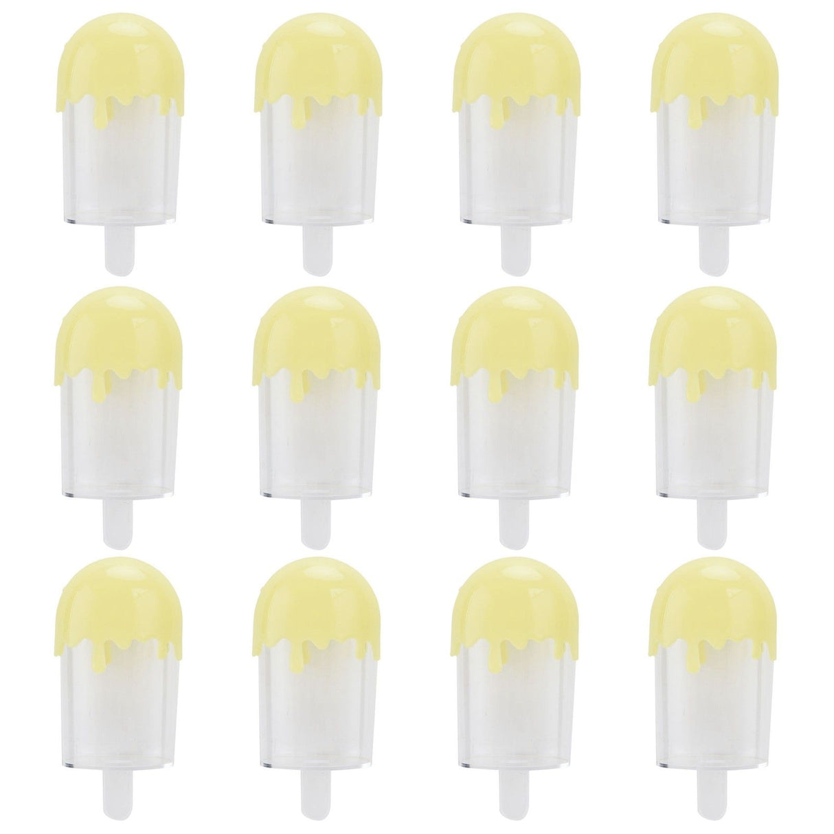 12Pcs Ice Cream Shape Candy Box Plastic Candy Case Container Wedding Party SuppliesYellow