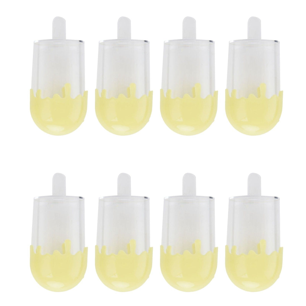 12Pcs Ice Cream Shape Candy Box Plastic Candy Case Container Wedding Party SuppliesYellow