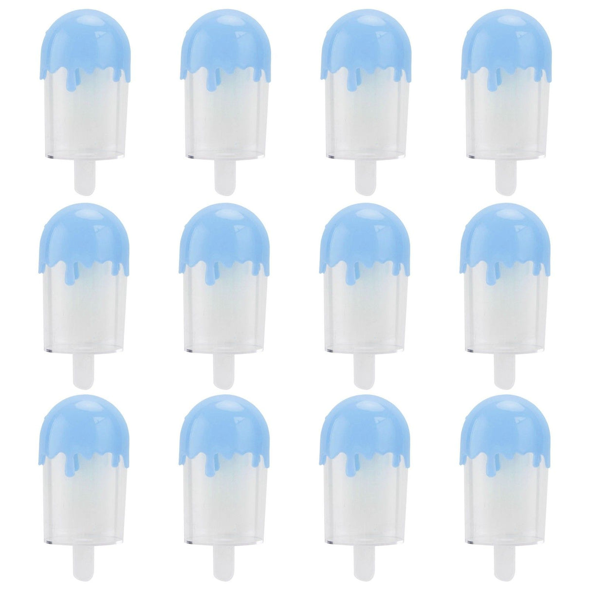 12Pcs Ice Cream Shape Candy Box Plastic Candy Case Container Wedding Party SuppliesBlue