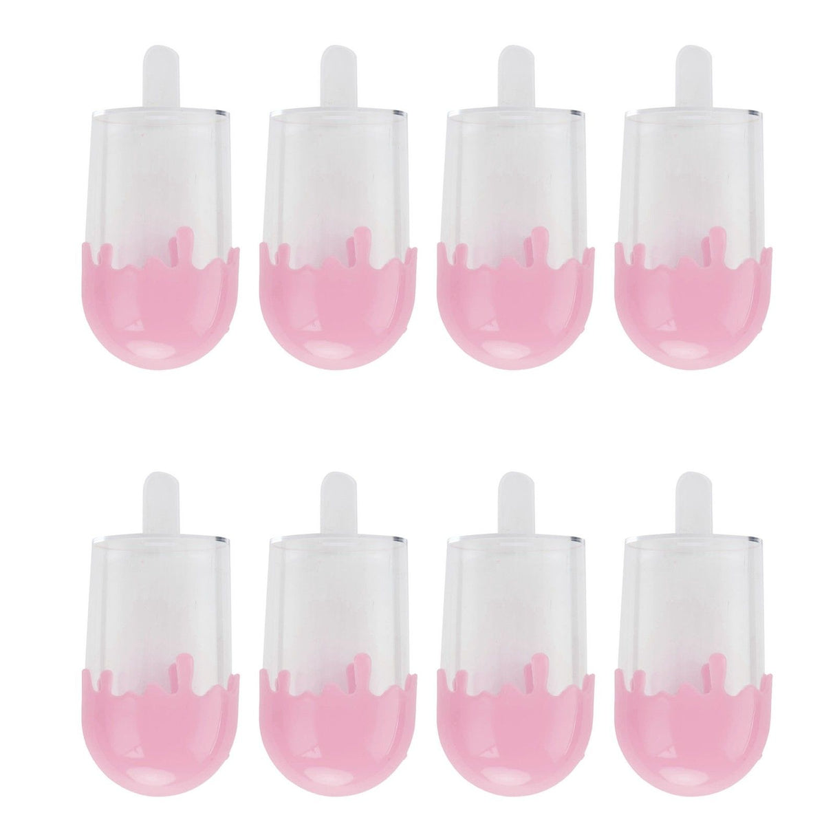 12Pcs Ice Cream Shape Candy Box Plastic Candy Case Container Wedding Party SuppliesPink