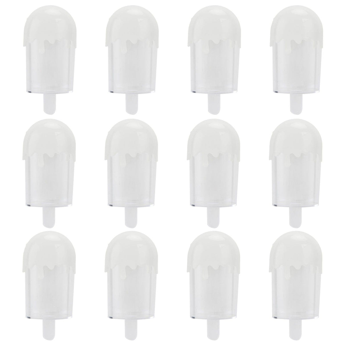 12Pcs Ice Cream Shape Candy Box Plastic Candy Case Container Wedding Party SuppliesWhite