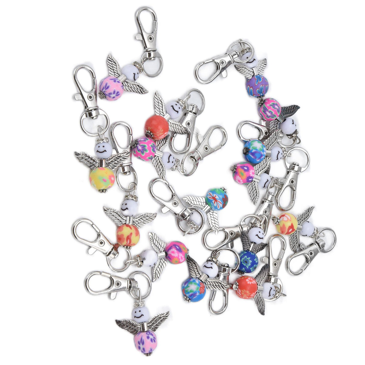 20PCS Cute Keychain Set with Cards Gift Bags for Baby Shower Bridal Shower Wedding Charm Party Favors