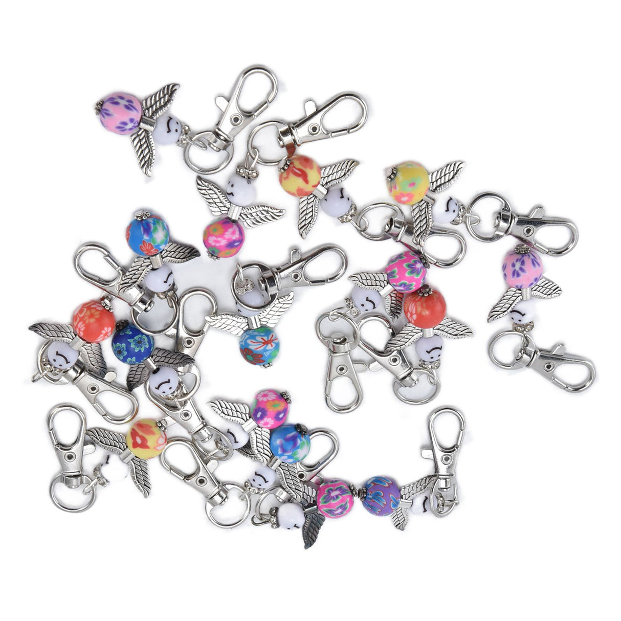 20PCS Cute Keychain Set with Cards Gift Bags for Baby Shower Bridal Shower Wedding Charm Party Favors