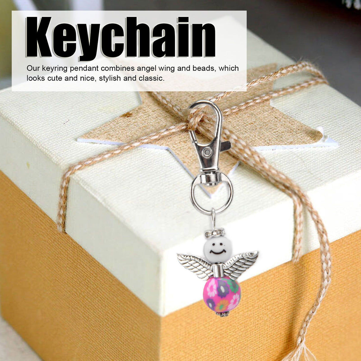 20PCS Cute Keychain Set with Cards Gift Bags for Baby Shower Bridal Shower Wedding Charm Party Favors