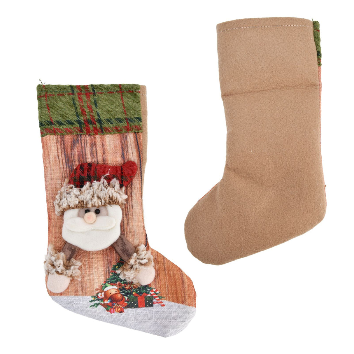 Christmas Stocking Three Dimensional Printed Christmas Stocking Gift Bag Ornament for Christmas Tree Fireplace HangingElderly