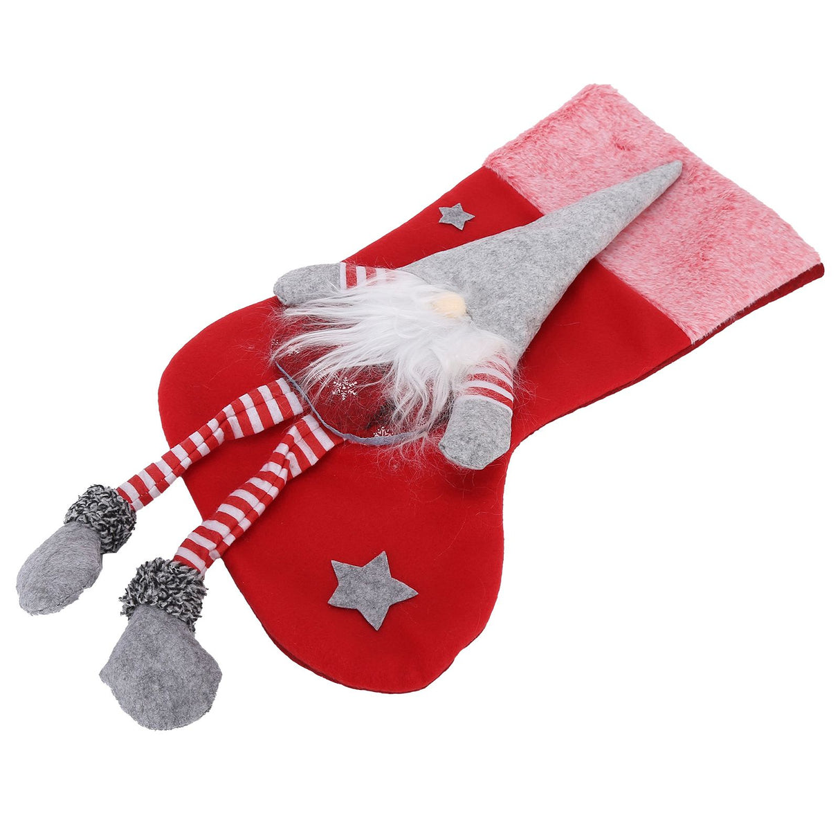 Christmas Hanging Ornaments Plush Faceless Old Man Christmas Stockings DecorationRed