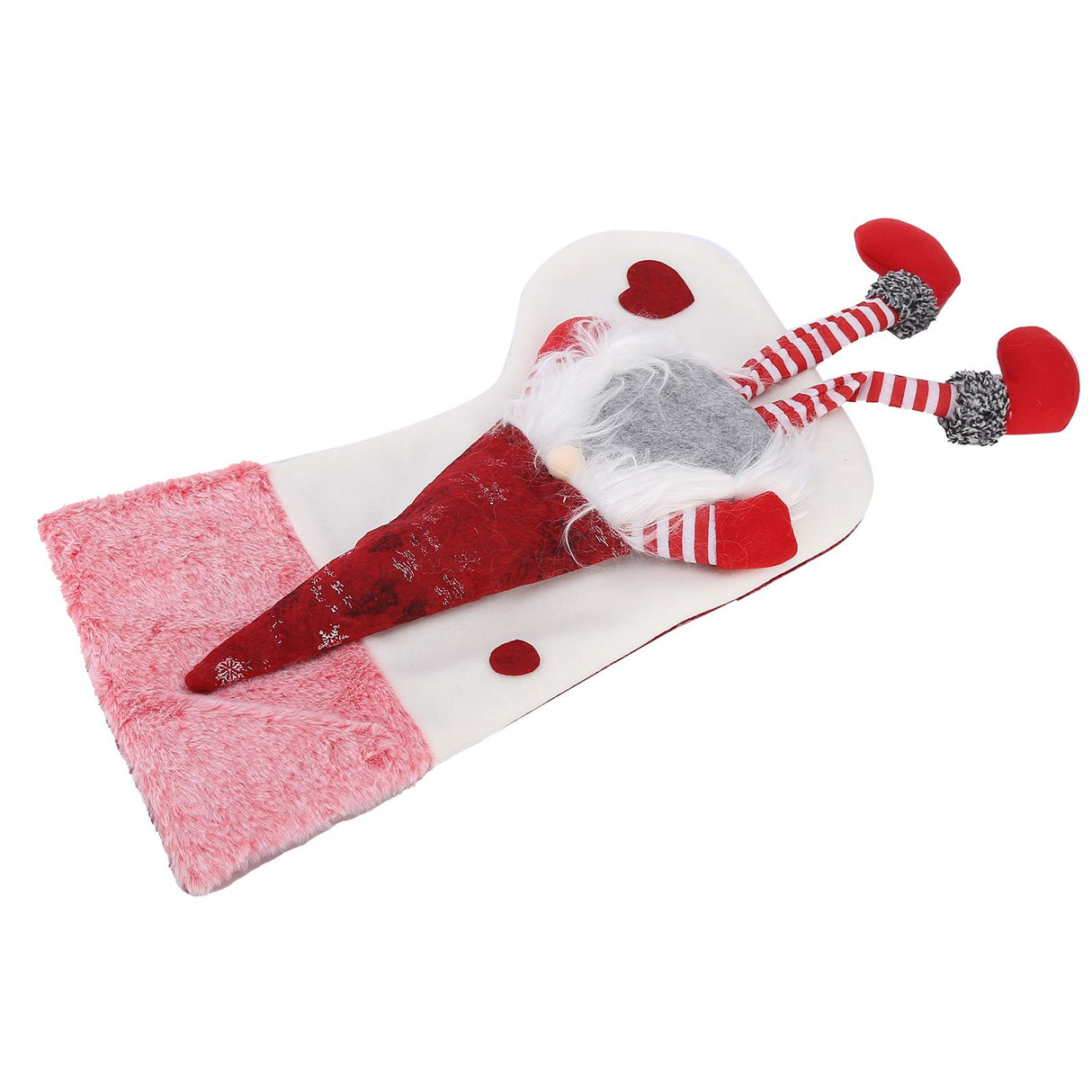Christmas Ornaments Christmas Ornaments with Legs Plush Faceless Old Man in Deep Forest Christmas StockingsWhite