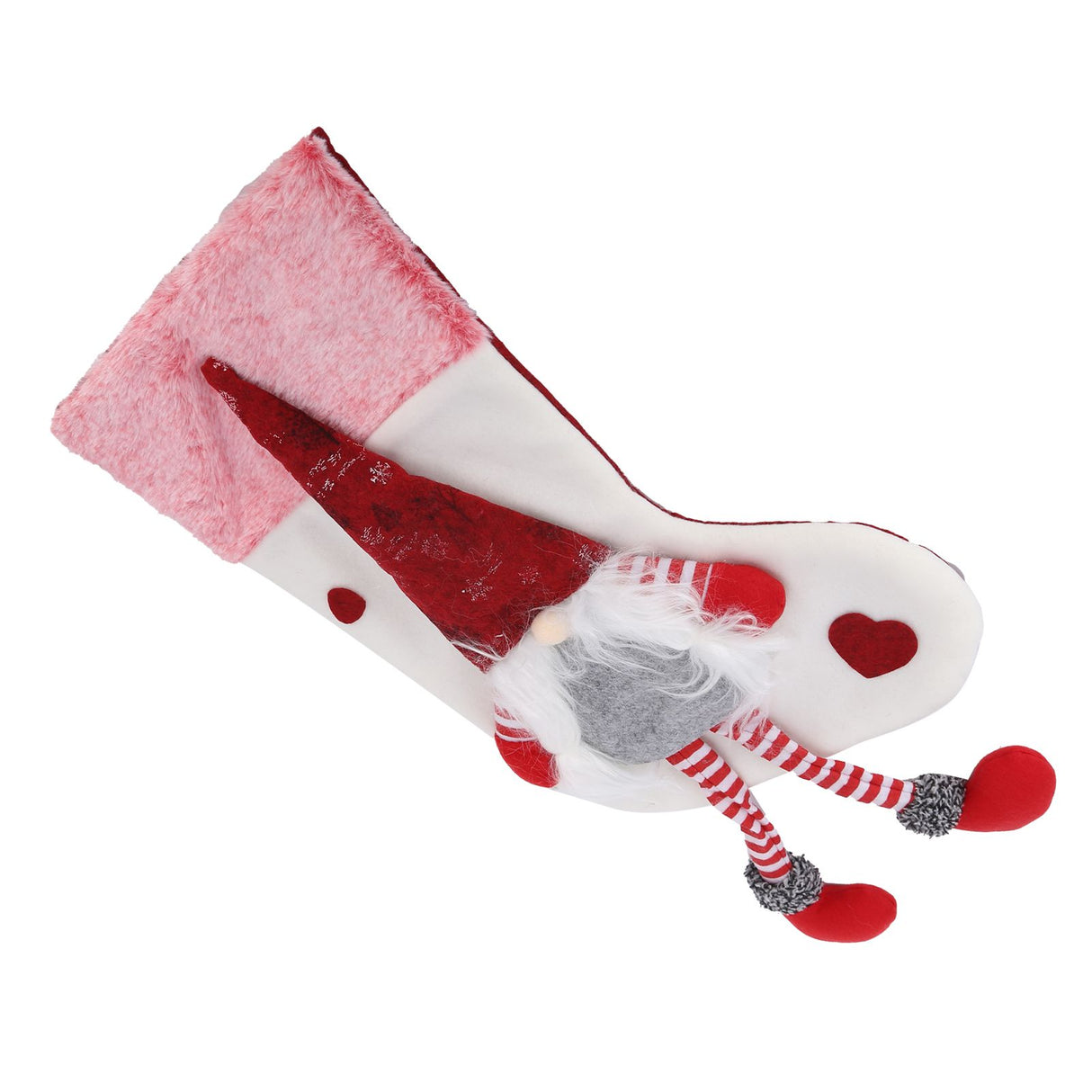 Christmas Ornaments Christmas Ornaments with Legs Plush Faceless Old Man in Deep Forest Christmas StockingsWhite