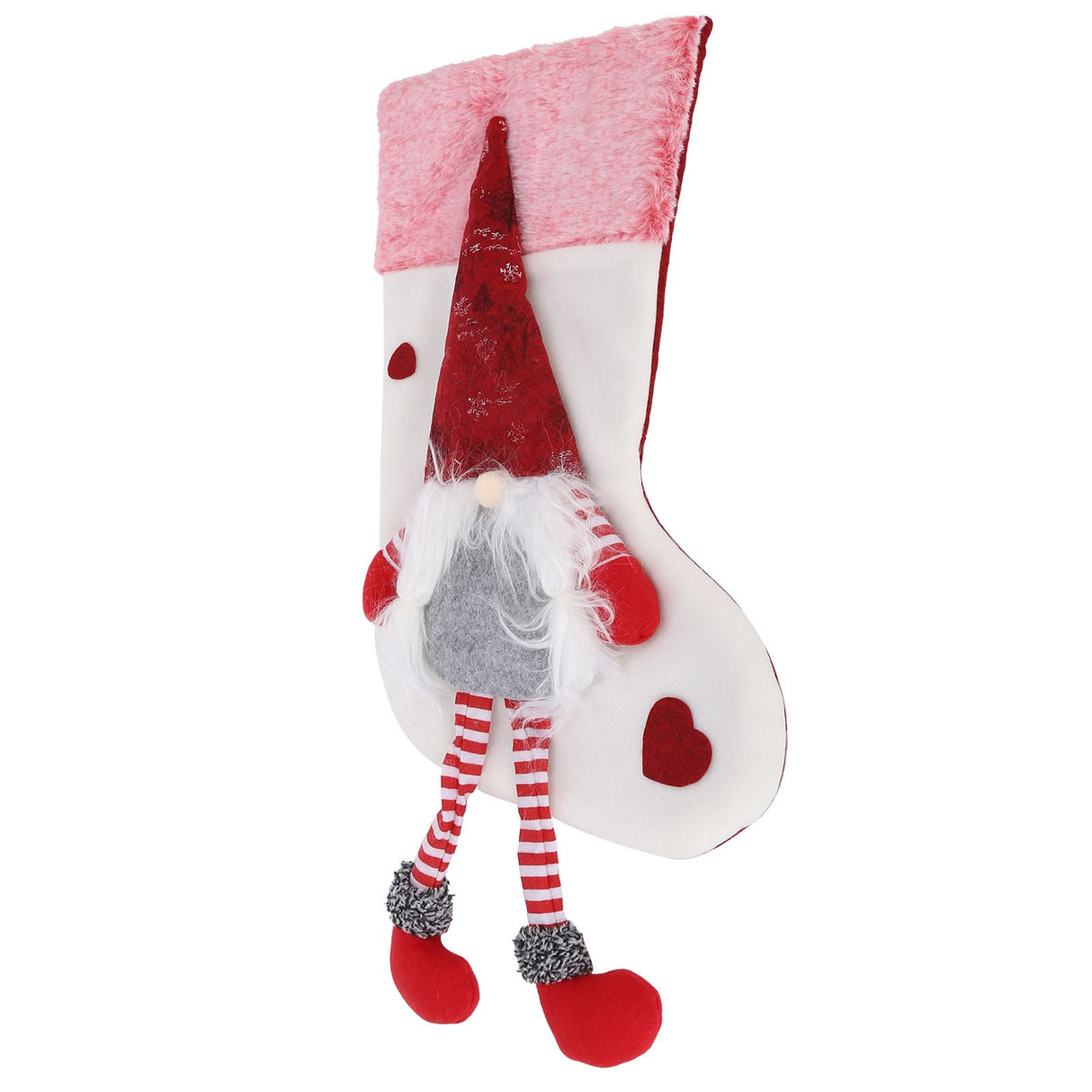 Christmas Ornaments Christmas Ornaments with Legs Plush Faceless Old Man in Deep Forest Christmas StockingsWhite