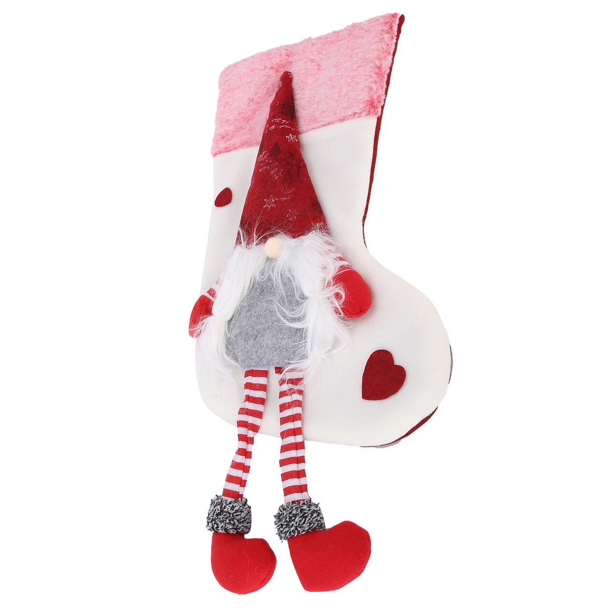 Christmas Ornaments Christmas Ornaments with Legs Plush Faceless Old Man in Deep Forest Christmas StockingsWhite