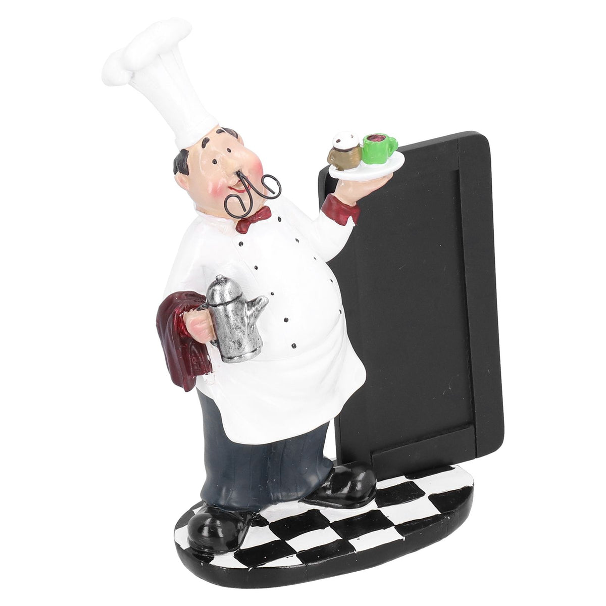 Resin Mustache Chef Figurine Fashion Small Ornaments Message Board Food Shop Hotel Decorations