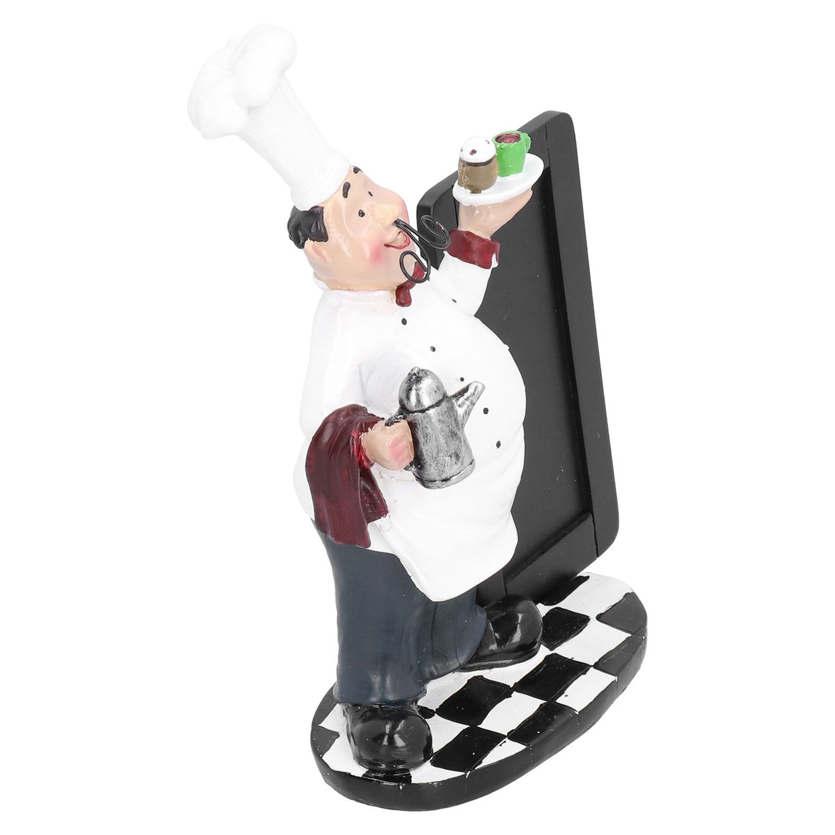 Resin Mustache Chef Figurine Fashion Small Ornaments Message Board Food Shop Hotel Decorations