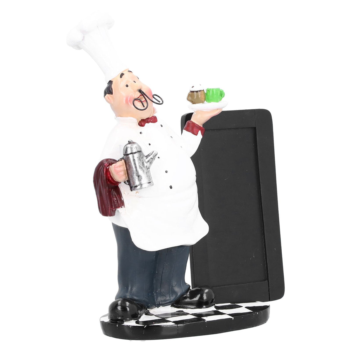 Resin Mustache Chef Figurine Fashion Small Ornaments Message Board Food Shop Hotel Decorations