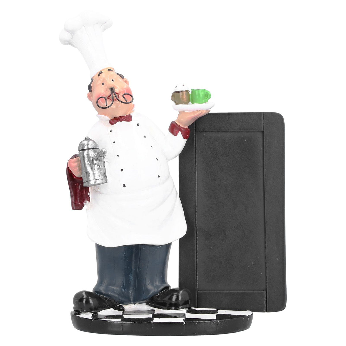 Resin Mustache Chef Figurine Fashion Small Ornaments Message Board Food Shop Hotel Decorations