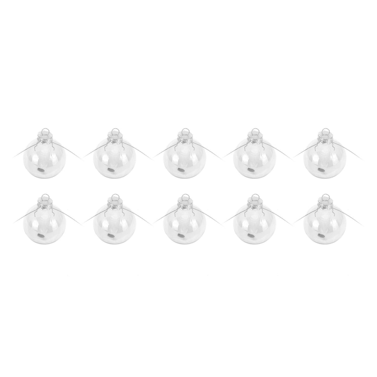 10Pcs/Set Decorative Hanging Ball Reusable Fillable Transparent Christmas Ball for Holiday Party6cm