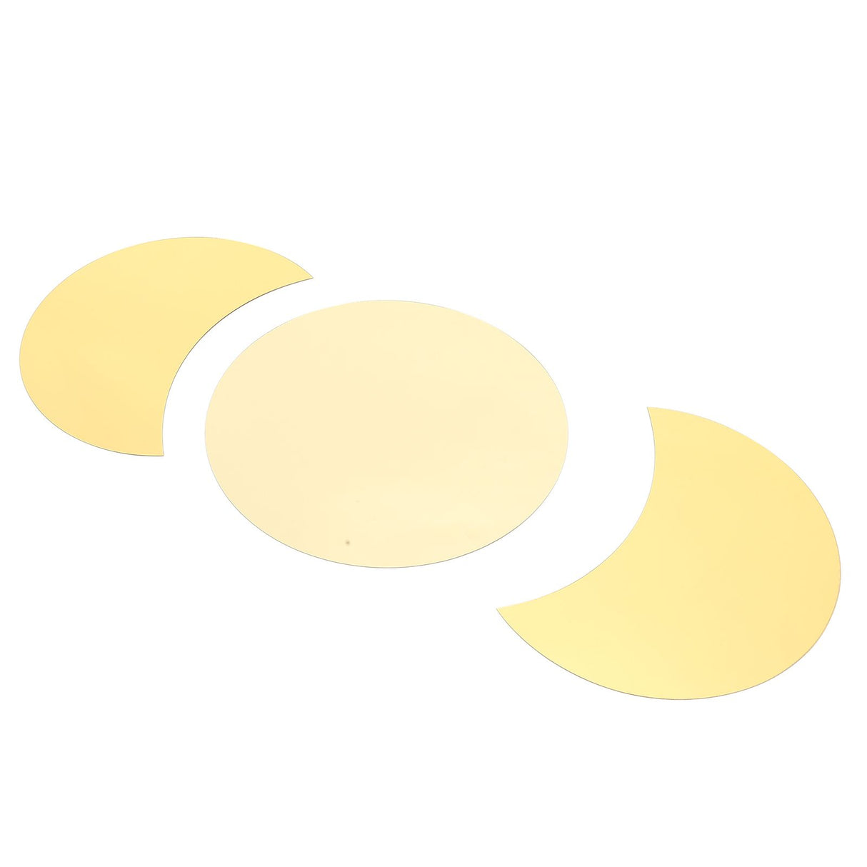 Acrylic Mirror Wall Sticker Sun Half Moon Shape Decorative Background Decal for Home UseGold