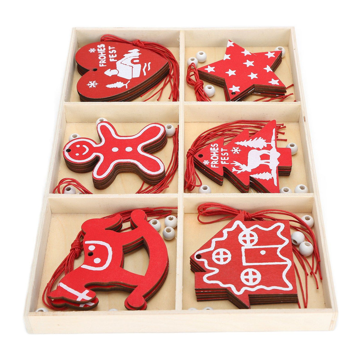 Wooden Hanging Ornaments DIY Christmas Tree Decorative Pendants Decoration AccessoriesJM02033