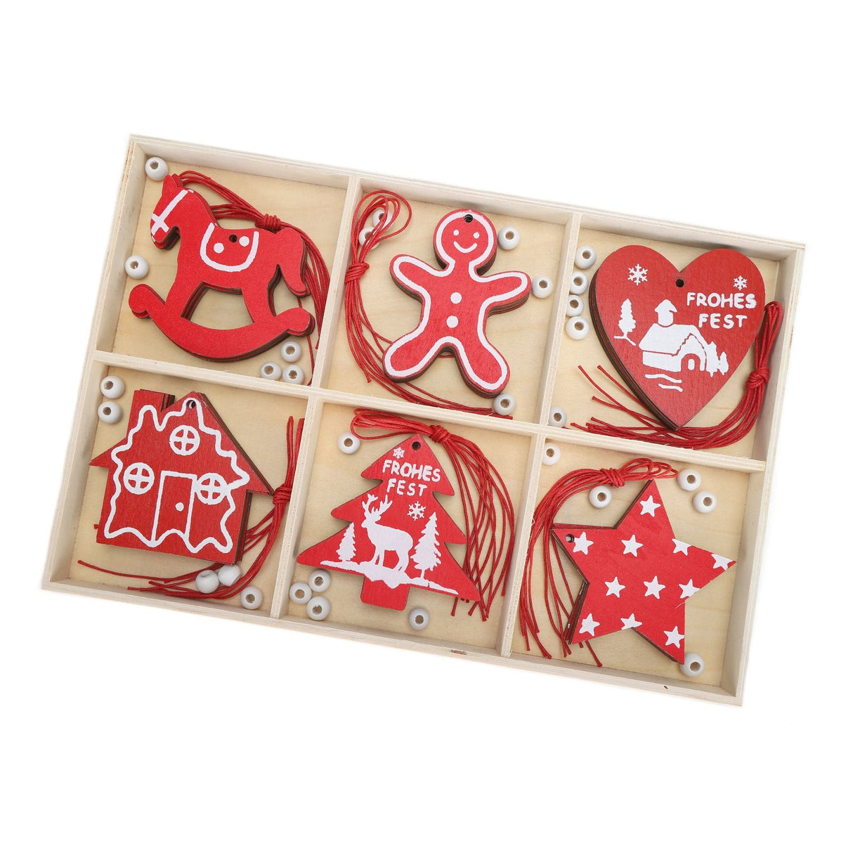 Wooden Hanging Ornaments DIY Christmas Tree Decorative Pendants Decoration AccessoriesJM02033