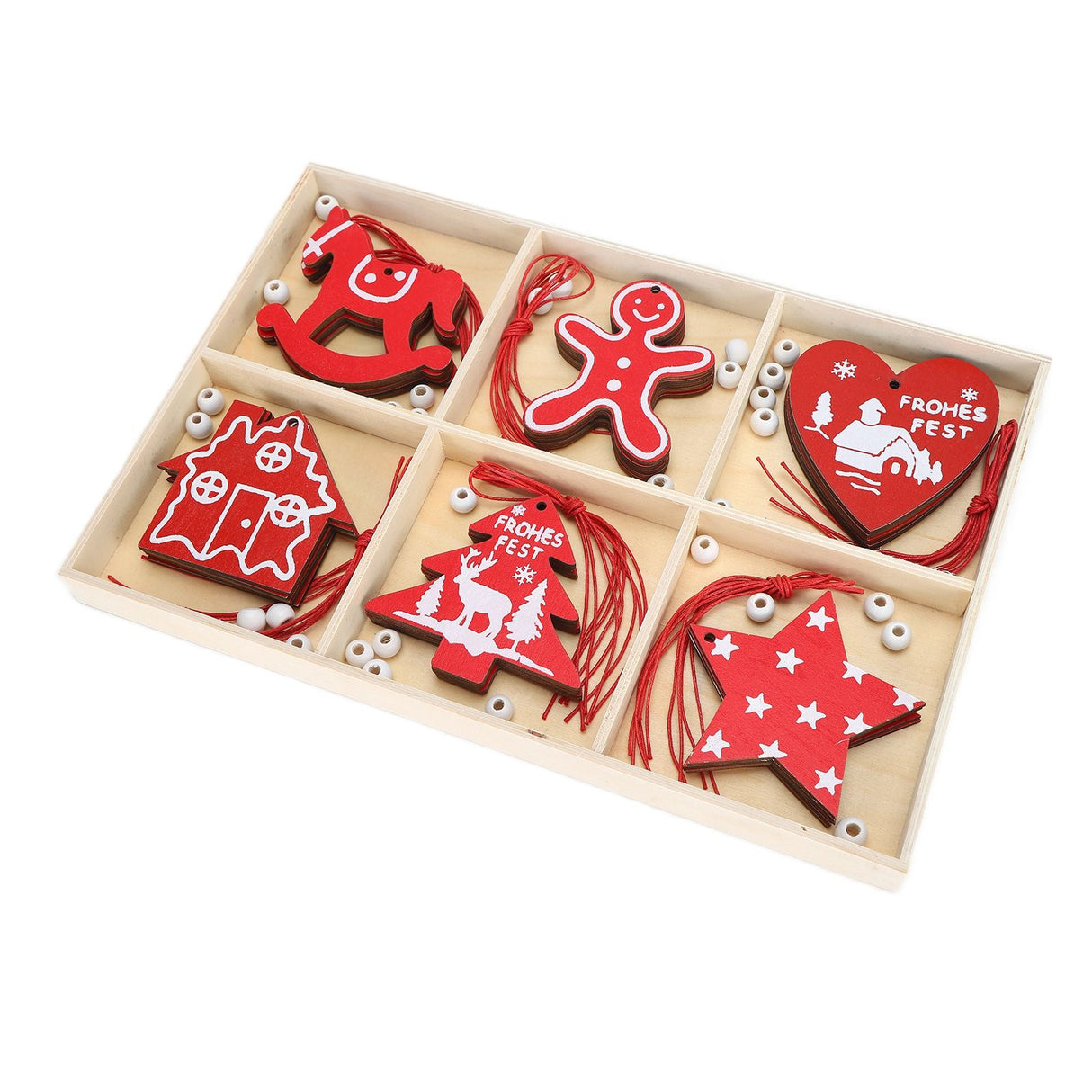 Wooden Hanging Ornaments DIY Christmas Tree Decorative Pendants Decoration AccessoriesJM02033