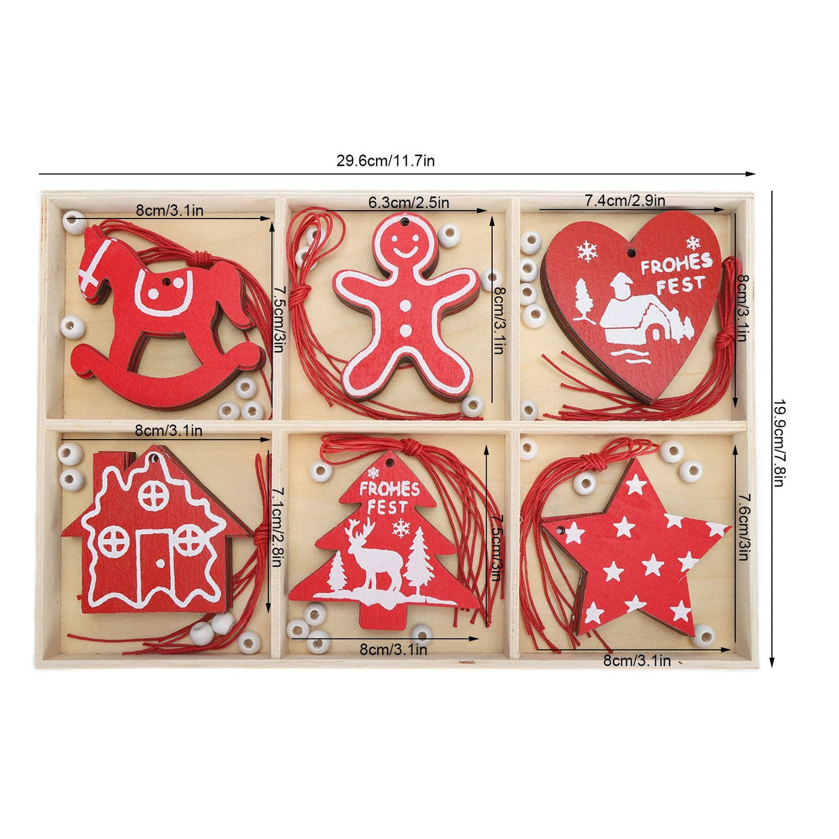 Wooden Hanging Ornaments DIY Christmas Tree Decorative Pendants Decoration AccessoriesJM02033