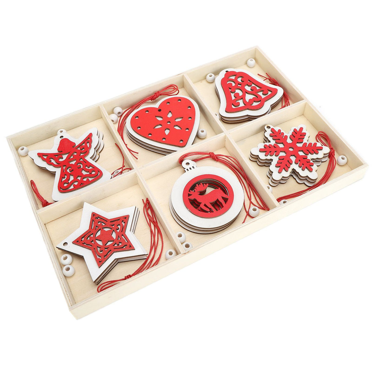Wooden Hanging Ornaments DIY Christmas Tree Decorative Pendants Decoration AccessoriesJM02034