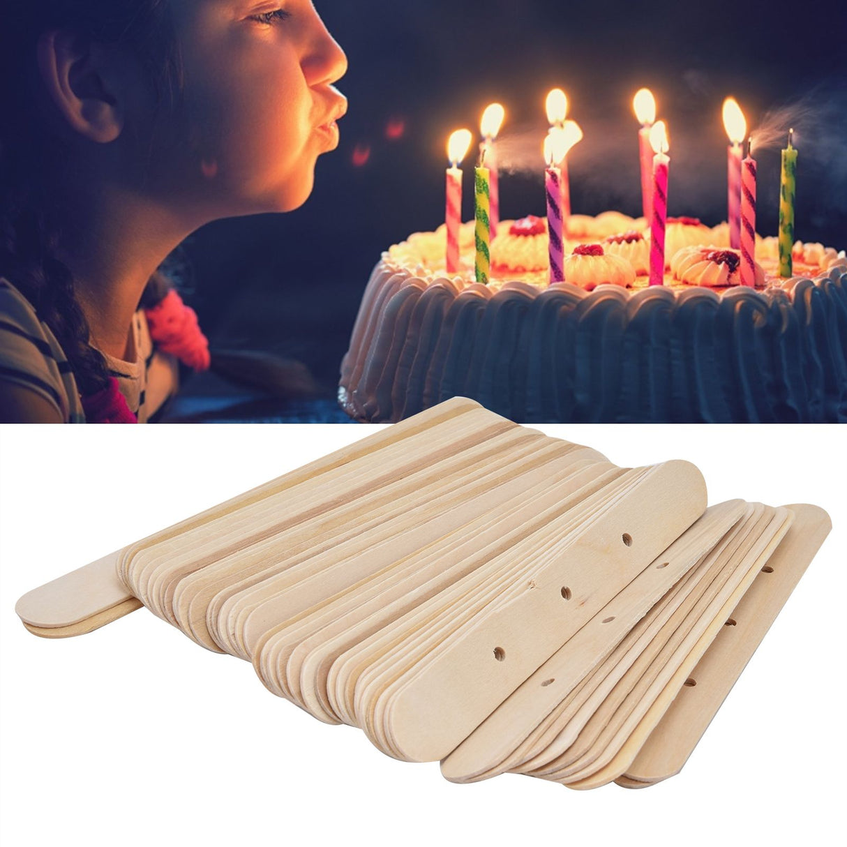 50Pcs Candle Wick Holder Birch Easy Use Reusable Wooden Wax Core Holder for Making Candles150x20mm 3 Hole
