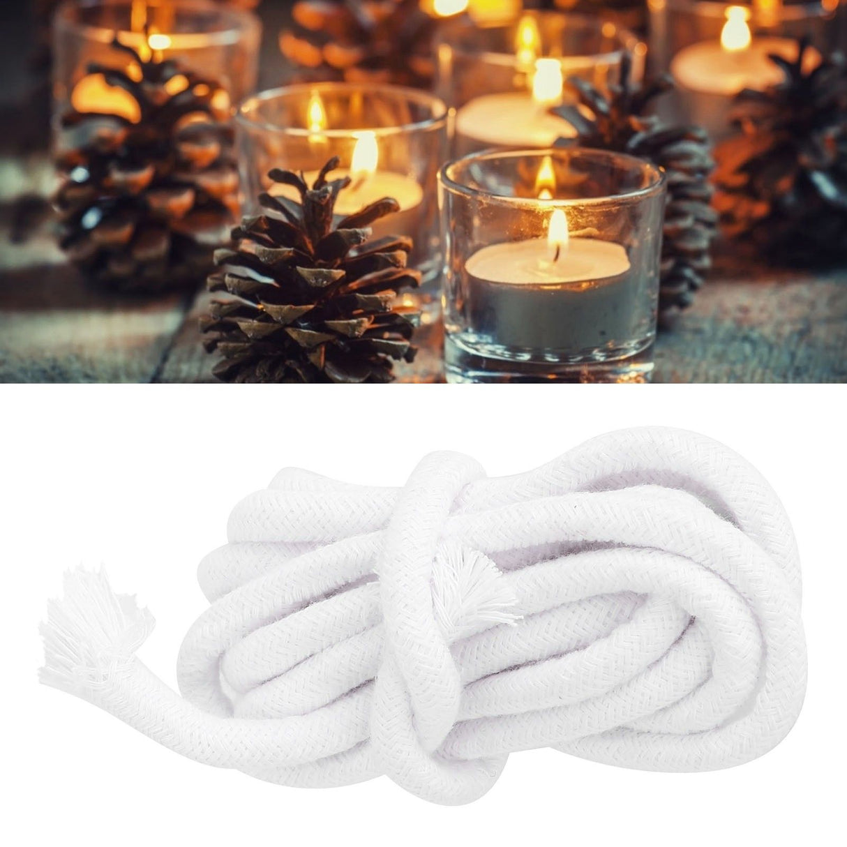 Candle Wick Functional Round Braid Natural Cotton Candle Wick for Making Candles and DIY Oil Lamps