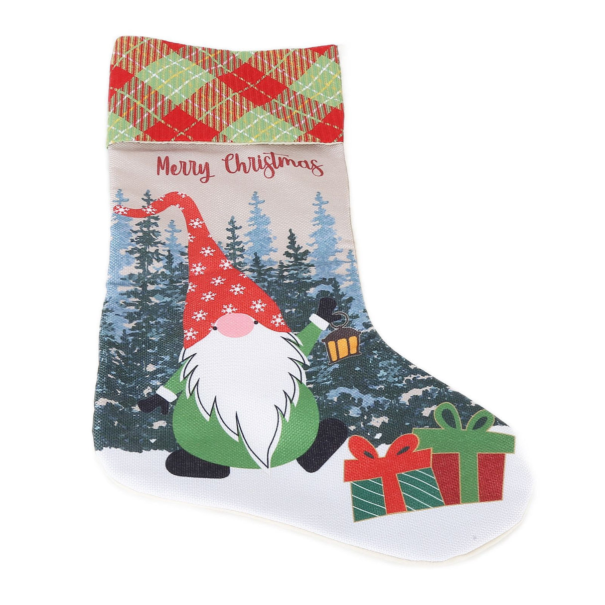 Christmas Decorative Sock Faceless Doll Pattern Children's Gift Bag for Festival Costume PartyRed Hat