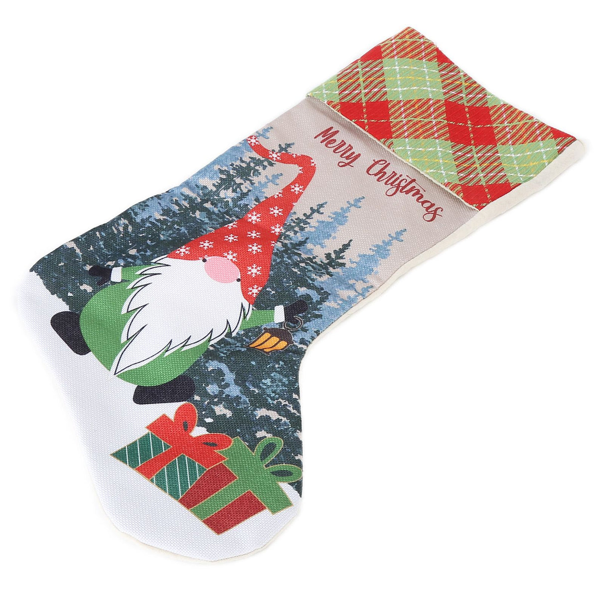 Christmas Decorative Sock Faceless Doll Pattern Children's Gift Bag for Festival Costume PartyRed Hat