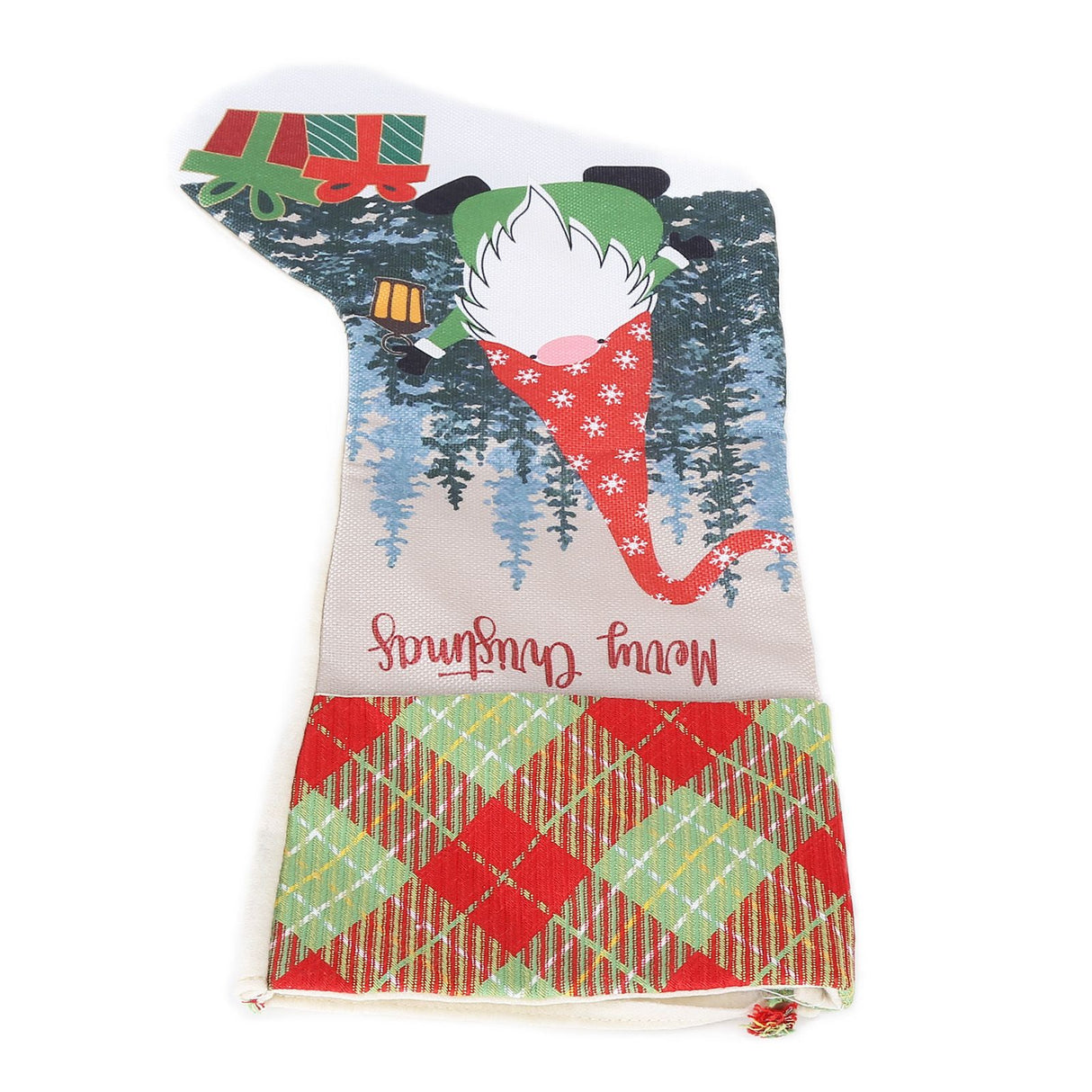 Christmas Decorative Sock Faceless Doll Pattern Children's Gift Bag for Festival Costume PartyRed Hat