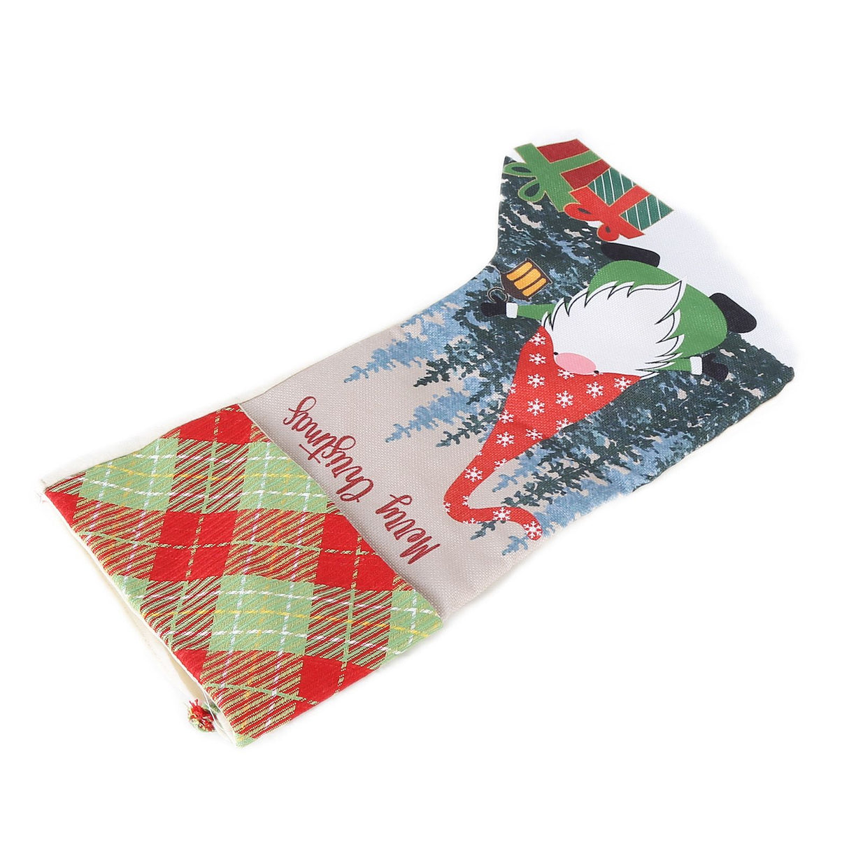 Christmas Decorative Sock Faceless Doll Pattern Children's Gift Bag for Festival Costume PartyRed Hat