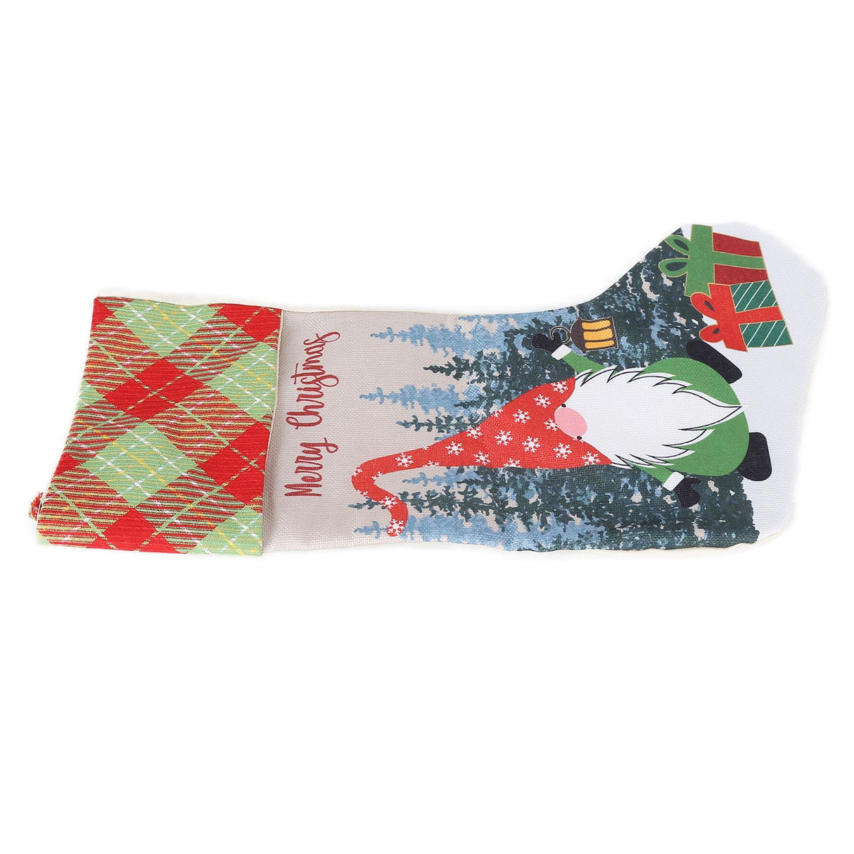 Christmas Decorative Sock Faceless Doll Pattern Children's Gift Bag for Festival Costume PartyRed Hat